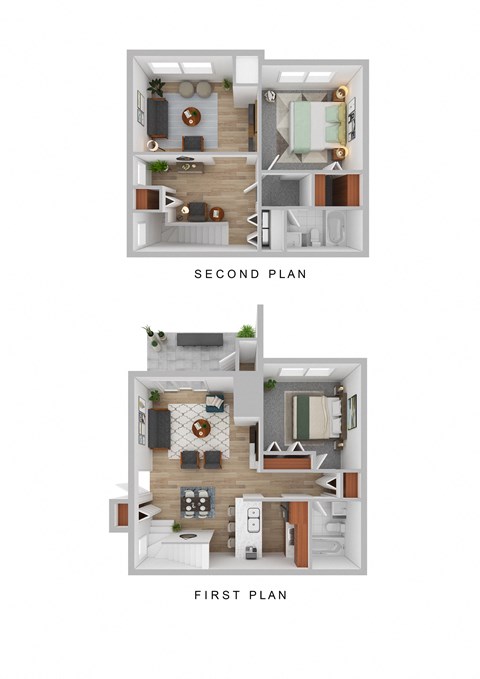 Floor plan for 2 beds, 2 baths, 1060 sqft